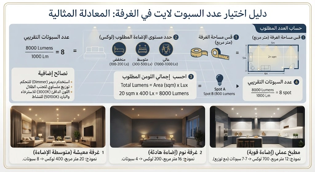 كيفية اختيار عدد السبوت لايت