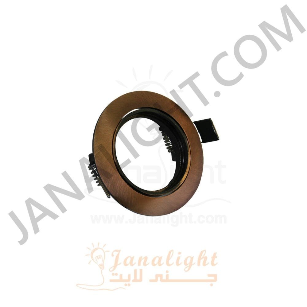سبوت لايت متحرك مدور نحاسي pivoting copper round frame spotlight