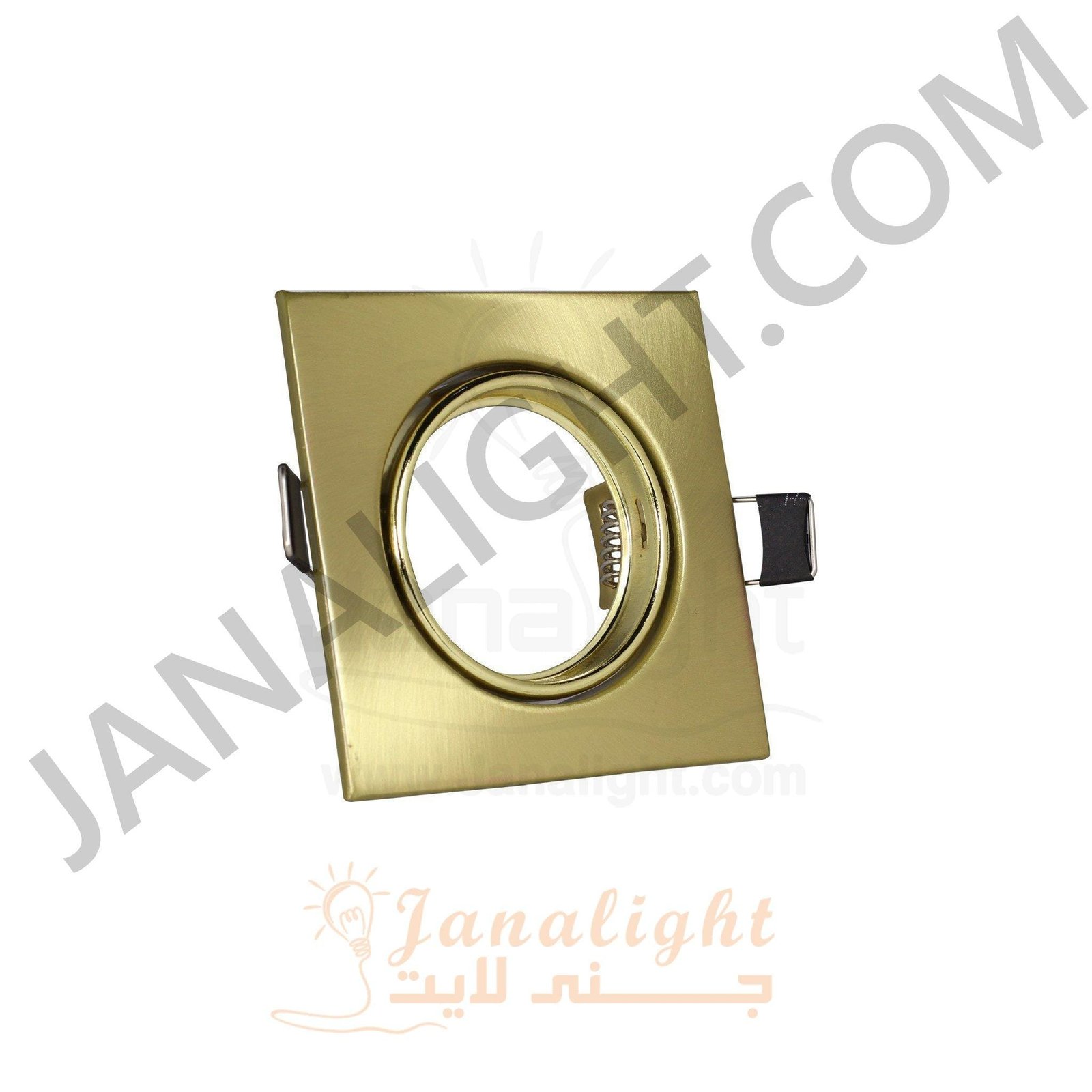 سبوت فارغ بدون لمبة مربع متحرك ذهبي مط pivoting square frame spotlight , 7.5 cm