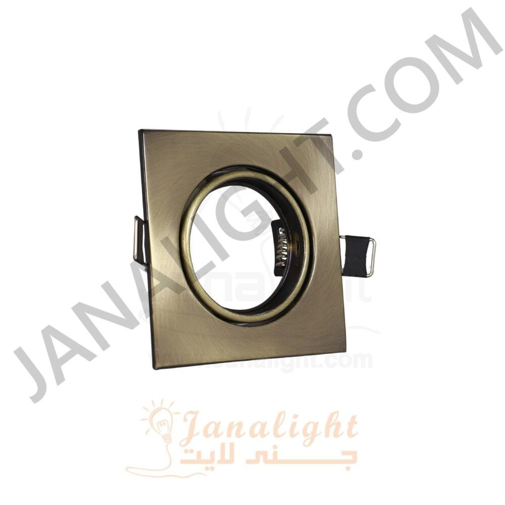 سبوت لايت بدون لمبة مربع متحرك اكسيدي اصفر pivoting square frame spotlight , 7.5 cm