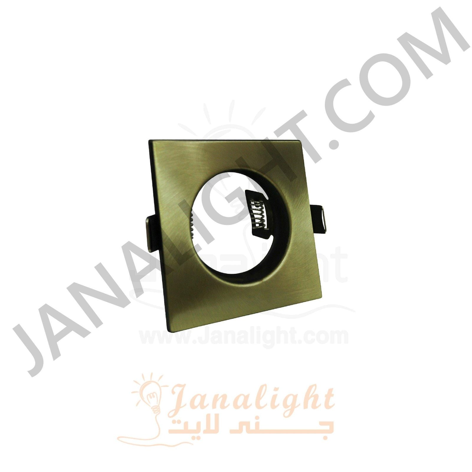 سبوت لايت بدون لمبة مربع ثابت اكسيدي اصفر fixed square frame spot light, 5.5 cm