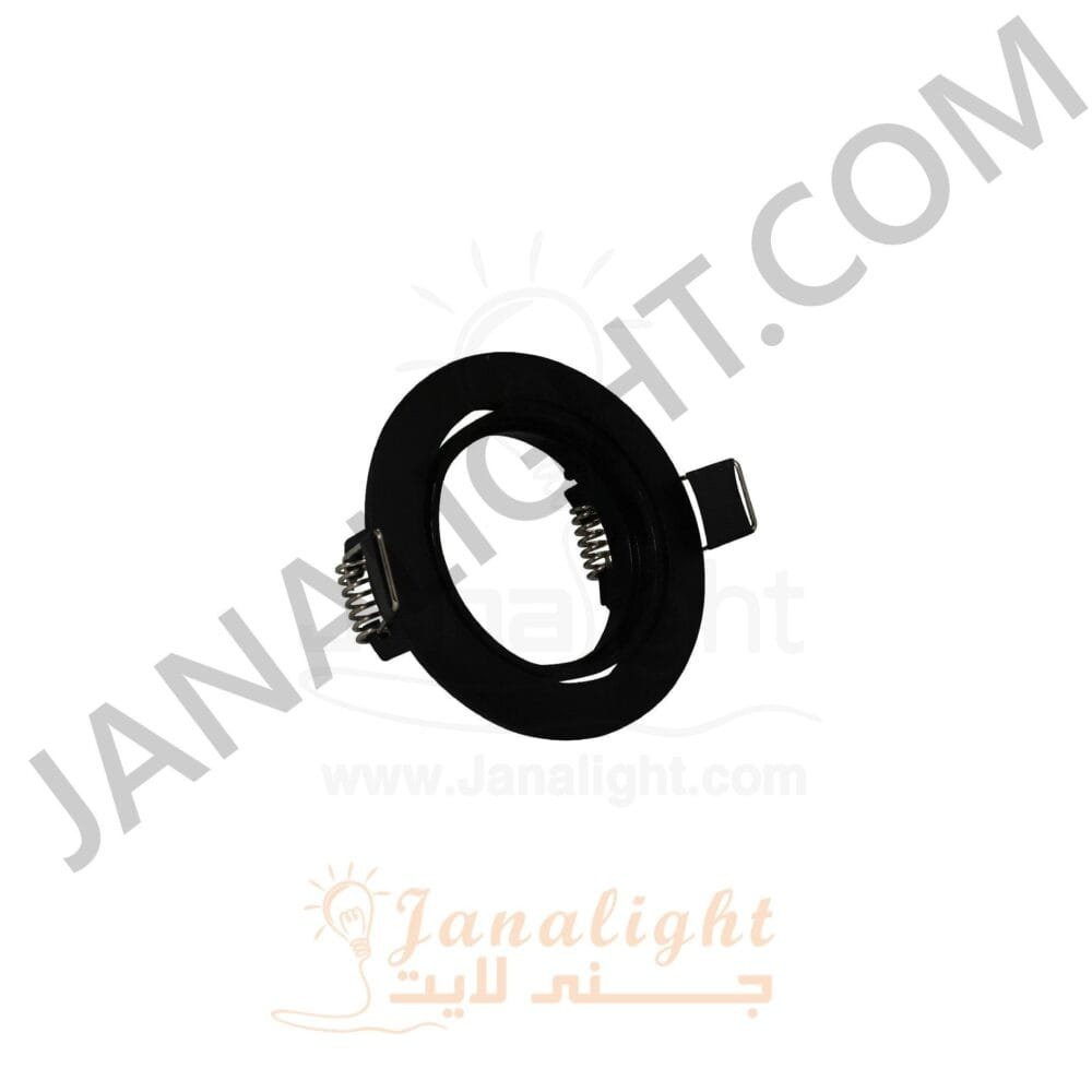 سبوت لايت متحرك مدور اسود مط pivoting black round frame spotlight 7.5