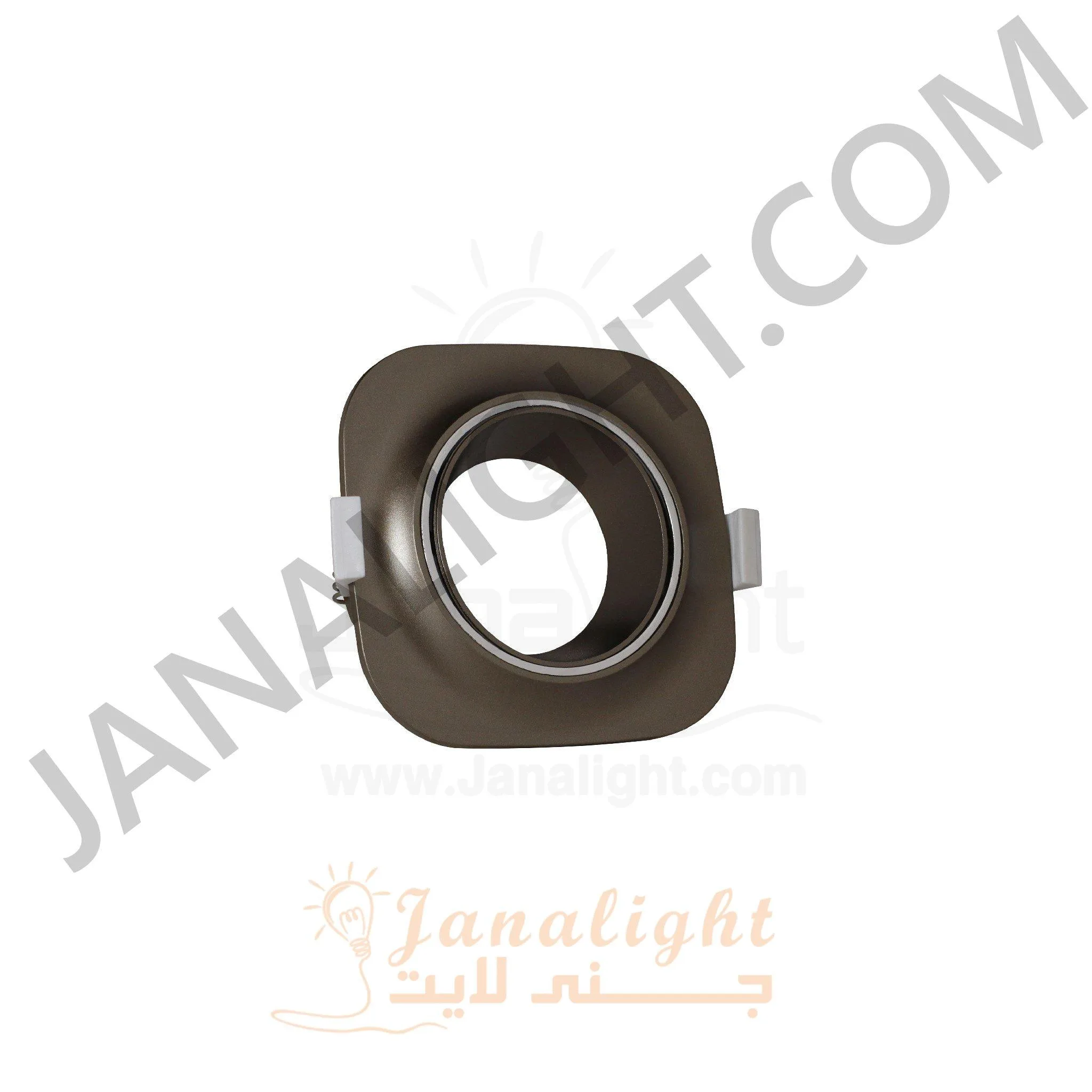 سبوت لايت مربع فارغ برونز مط - فضي لميع Square Matt Bronze/Shiny Silver Bareeq Spotlight Frame