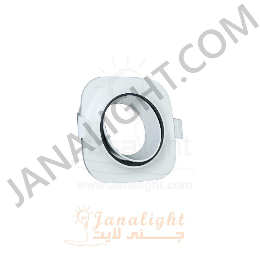 سبوت لايت مربع فارغ ابيض - اسود لميع Square White/Shiny Black SpotLight Frame