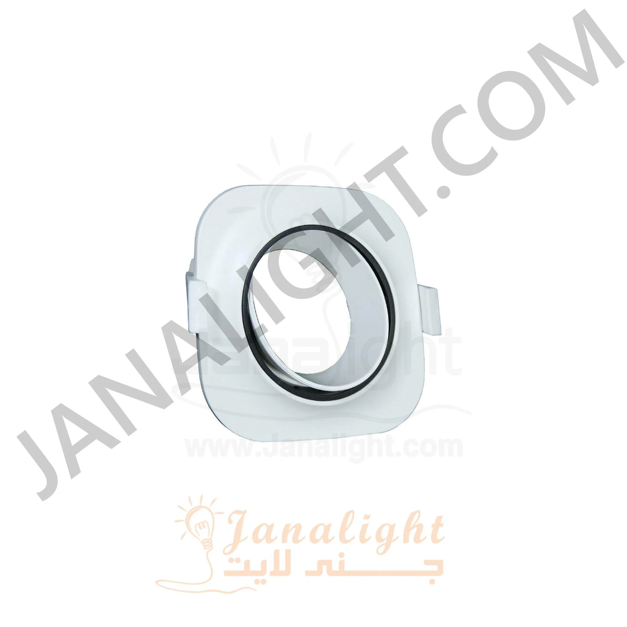 سبوت لايت مربع فارغ ابيض - اسود لميع Square White/Shiny Black Spotlight Frame