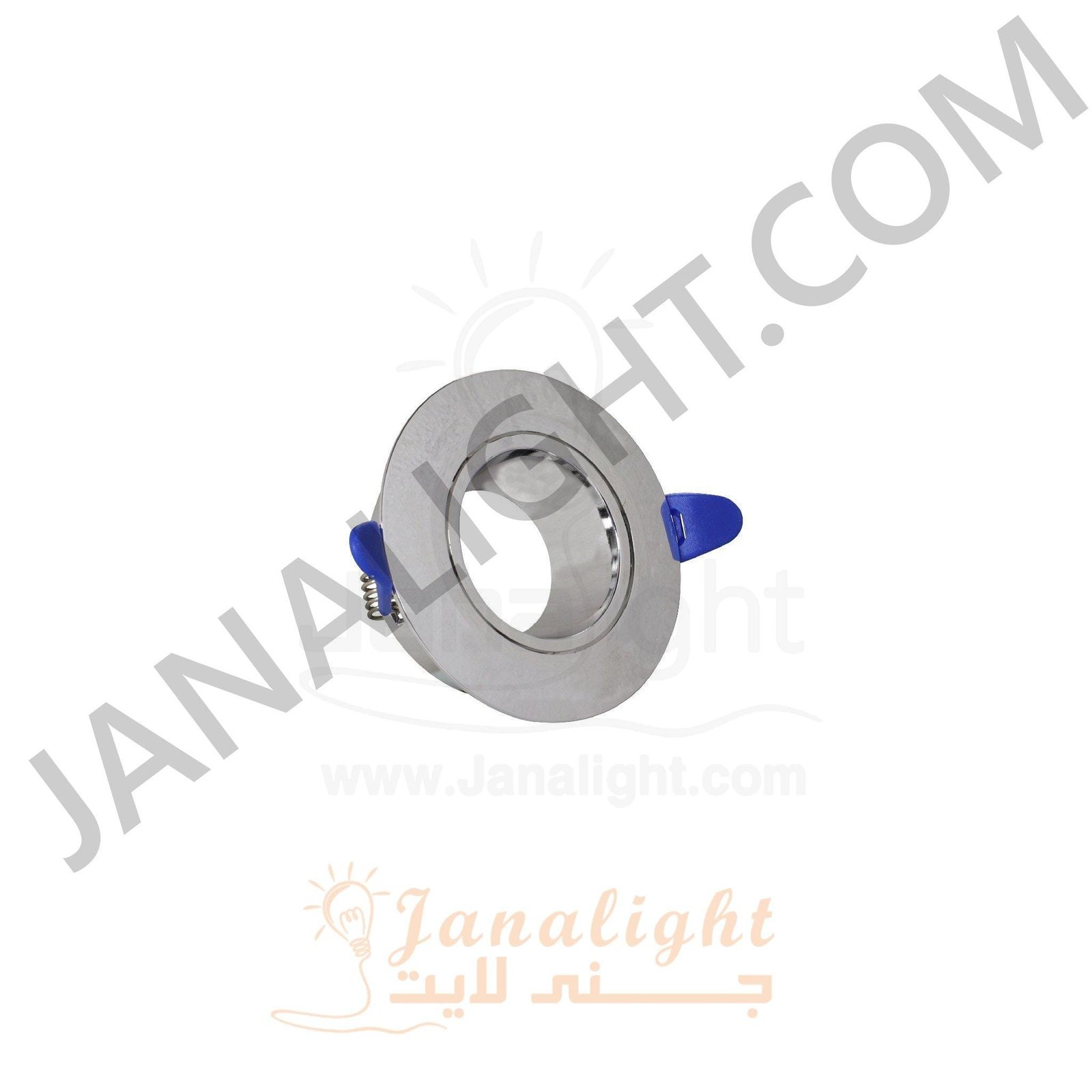 سبوت فارغ 7.5 مدور بلاستك فضي لامع وفضي Round Plastic bright Silver and Silver 7.5 Spotlight Frame