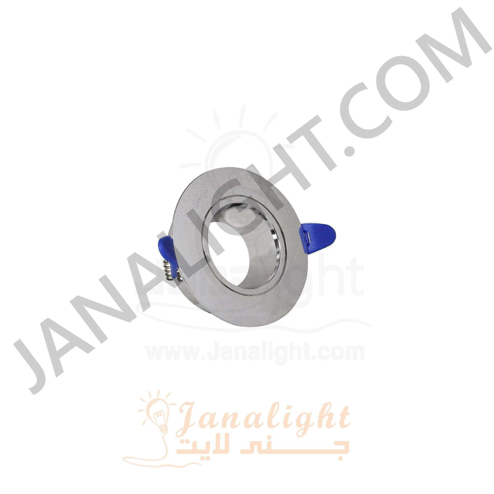 سبوت فارغ 7.5 مدور بلاستك فضي لامع وفضي Round Plastic Bright Silver And Silver 7.5 Spotlight Frame