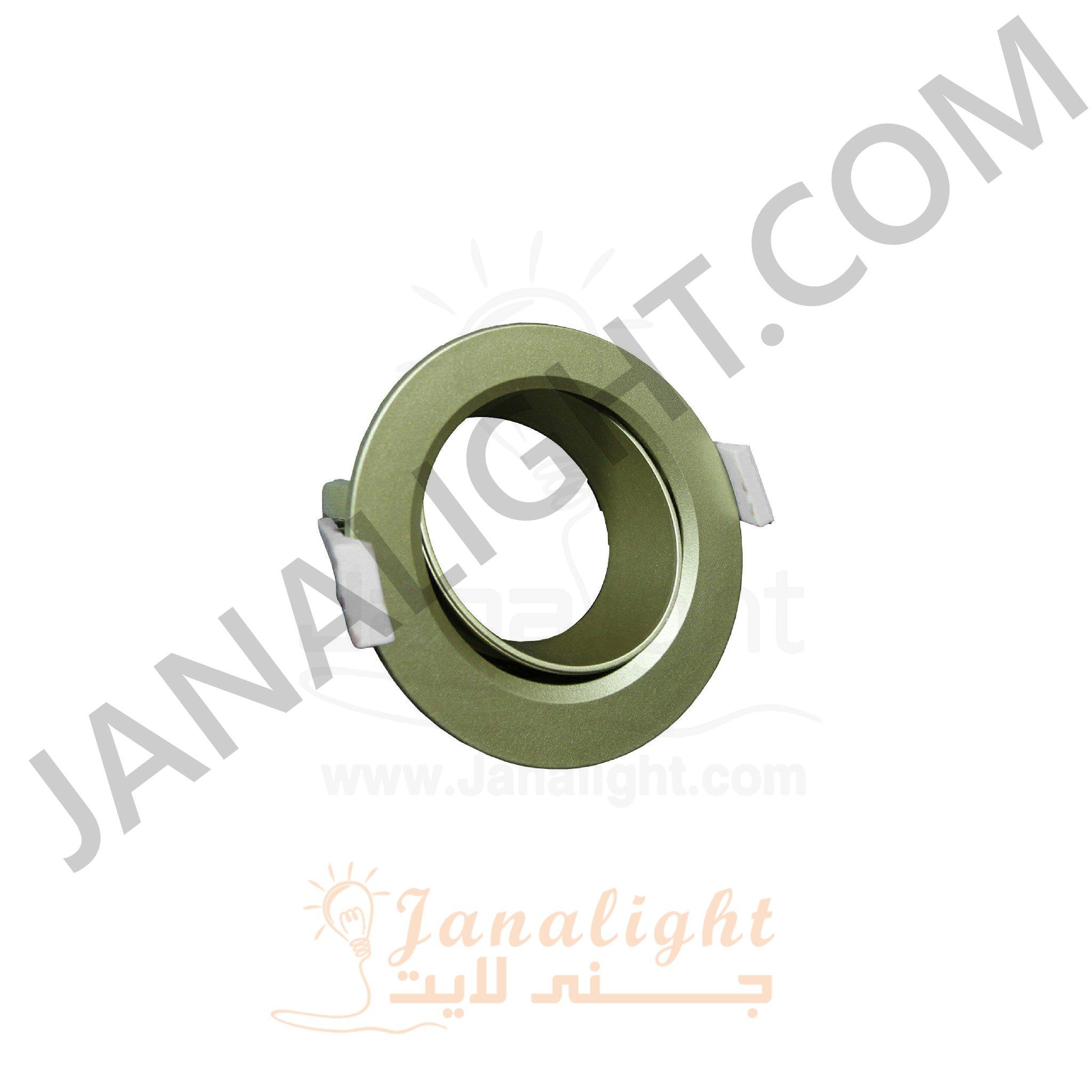 سبوت مدور فارغ بلاستك متحرك شمباني مط بريق BQ 02 - 11 square gold pivoting recessed frame spotlight 9 cm