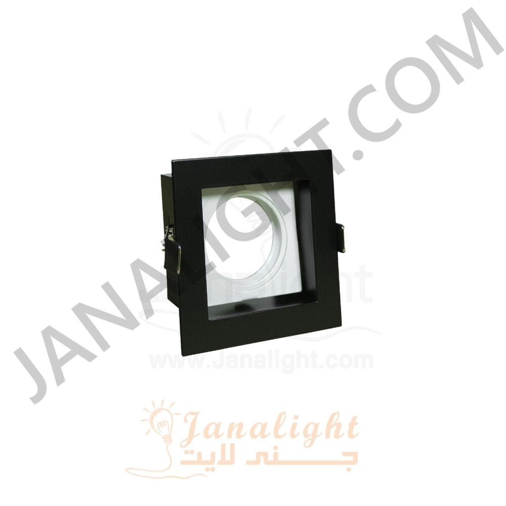 سبوت لايت دايكست مربع 1عين اسود قلب ابيض TEC-6150 slotter square frame black & white downlight