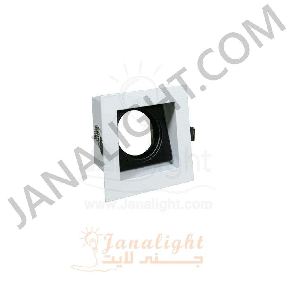 سبوت لايت دايكست مربع 1عين ابيض قلب اسود TEC-6150 slotter square frame black & white downlight
