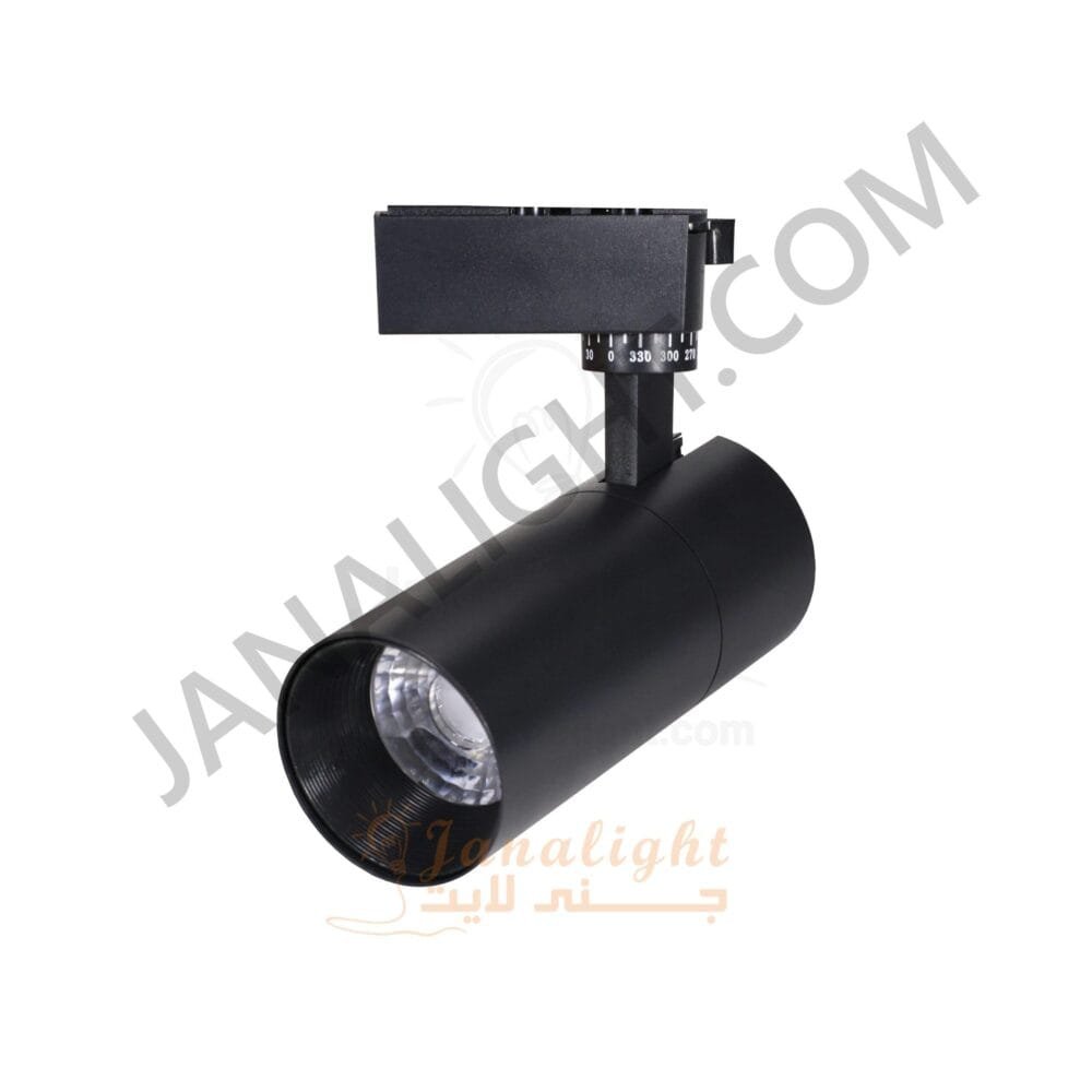سبوت لايت تراك 20 وات اسود وورم pivoting black led track spot light, 20 watt