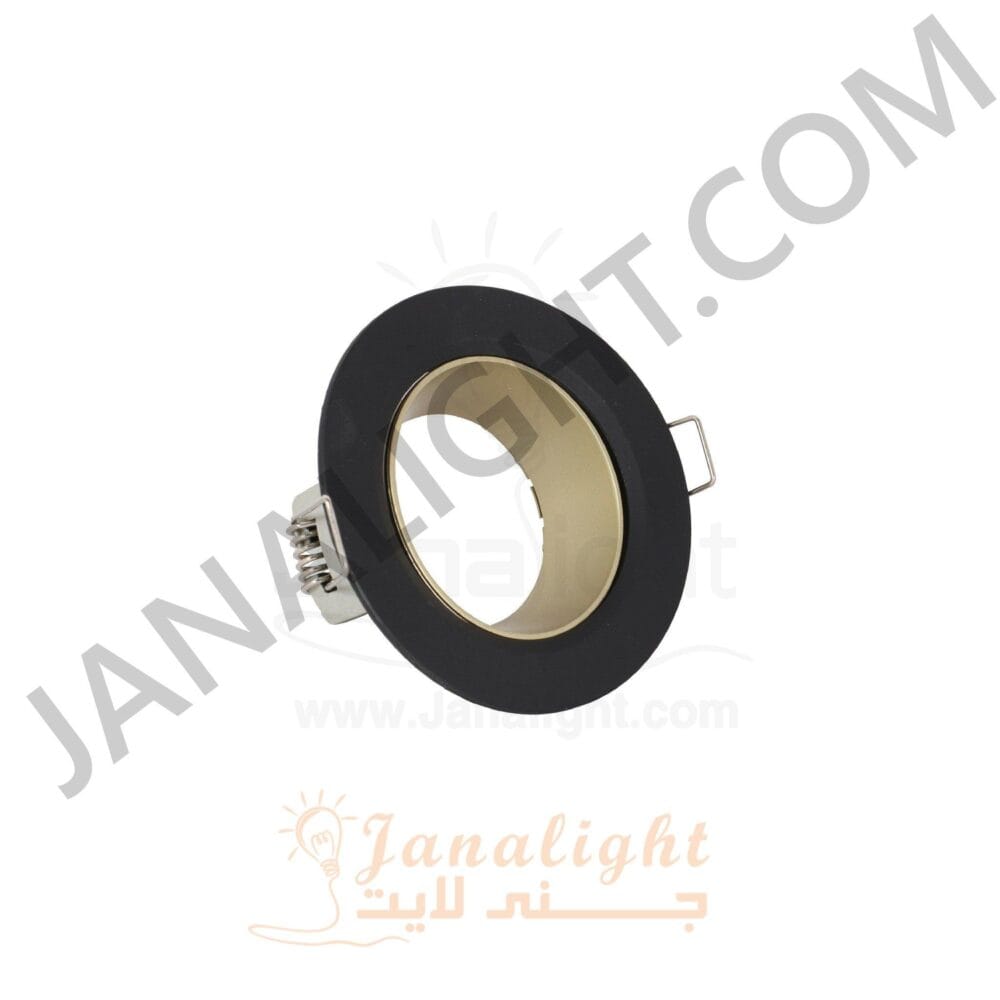 سبوت مدور متحرك فارغ ناعم كونو اسود - شامبين بريق BQ-02-18 pivoting round recessed black & champagne frame spotlight 9 cm
