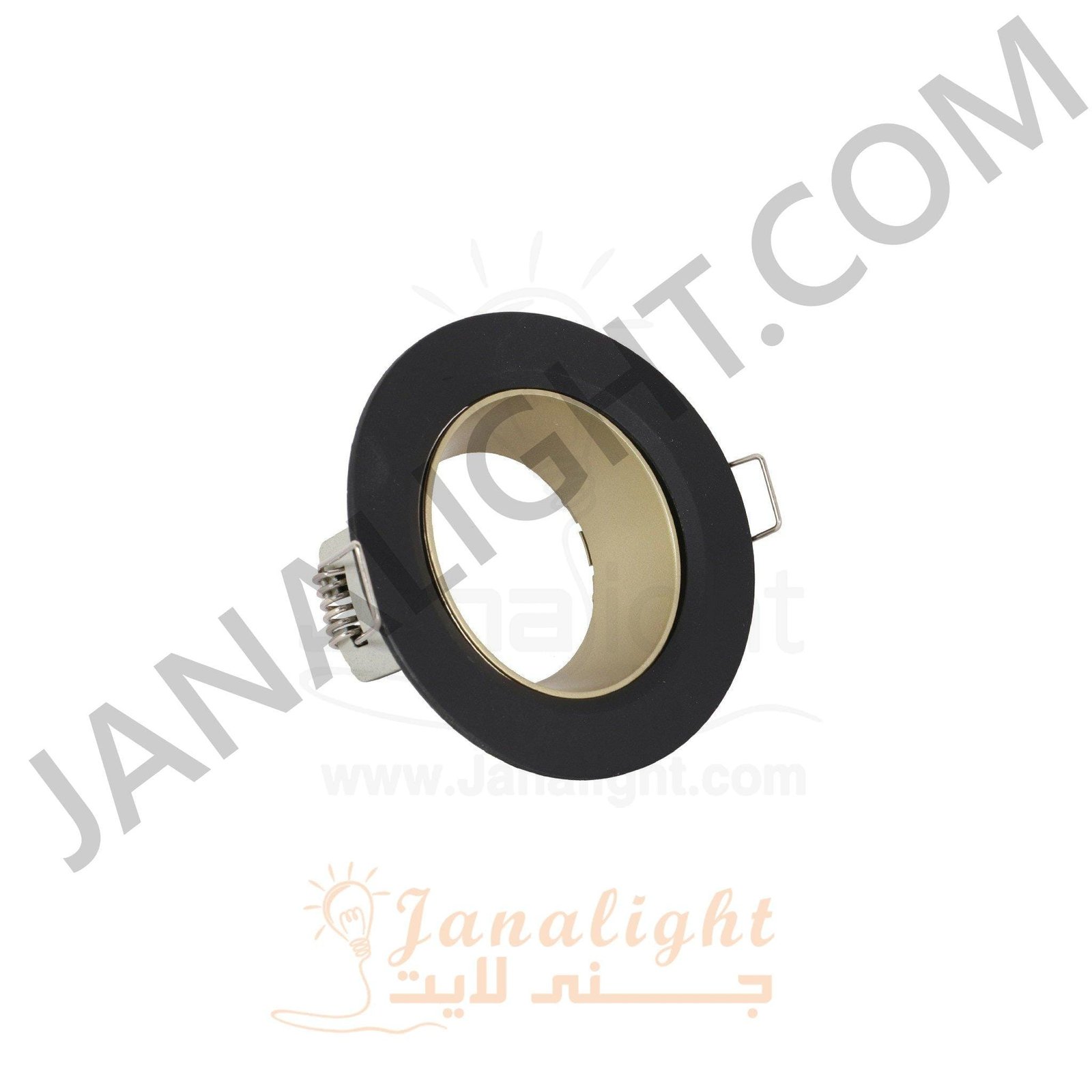سبوت مدور متحرك فارغ ناعم كونو اسود - شامبين بريق BQ-02-18 pivoting round recessed black & champagne frame spotlight 9 cm