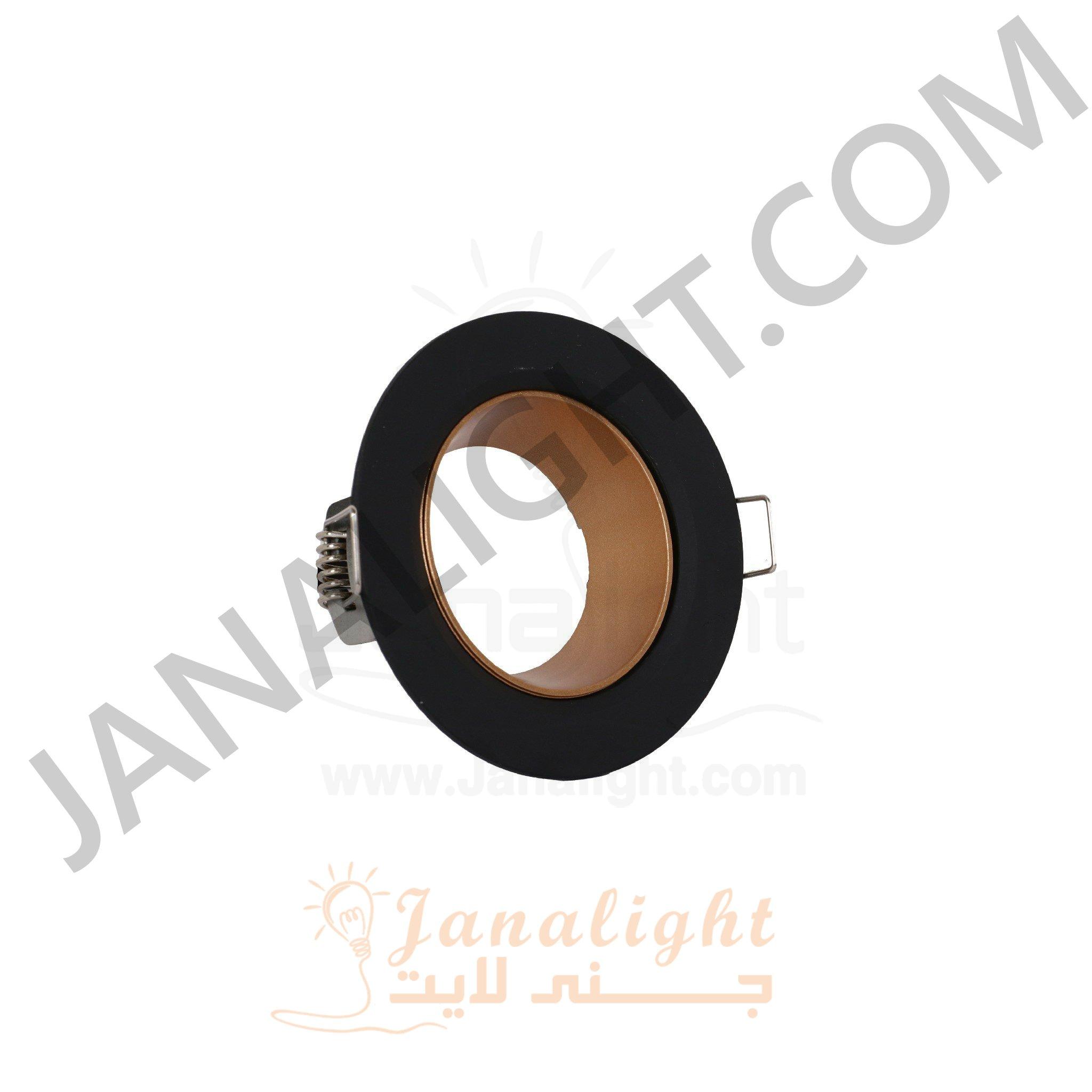 سبوت مدور متحرك فارغ ناعم كونو اسود نحاسي بريق BQ-02-18 Recessed round tiltable black and copper frame spotlight