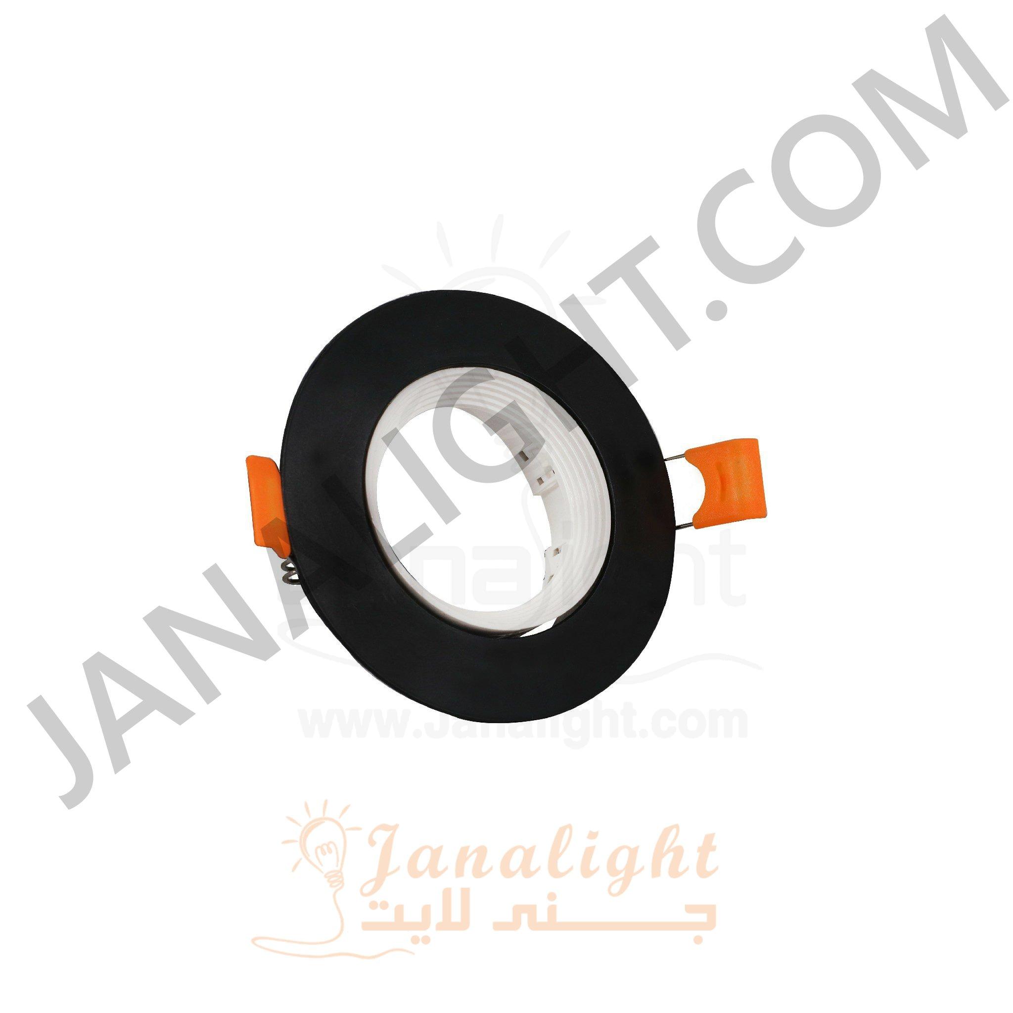 سبوت فارغ 7.5 مدور بلاستك اسود x ابيض مدرج جنى لايت pivoting recessed round white & black frame downlight 9 cm