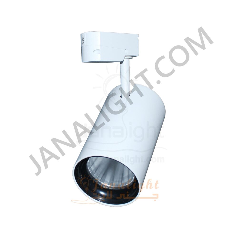 سبوت لايت تراك سبوت تراك 35 وات اسطواني ابيض حلق اسود وورم QY003 White Warm Cylinder 35 Watt Track Light Spot with Black ring