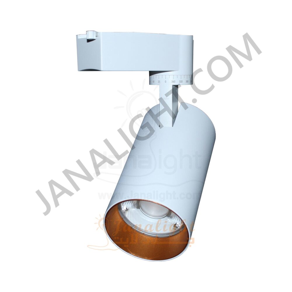 سبوت تراك لايت 30 وات اسطواني ابيض حلق ذهبي وورم QY65 White Warm 30 Watt Cylinder Track Light Spot with Gold ring