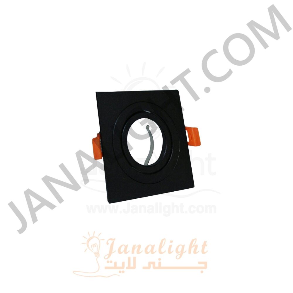 جسم سبوت لايت 1 عين مربع فلات اسود جنى لايت Single Square Flat Black JANALIGHT SpotLight Frame