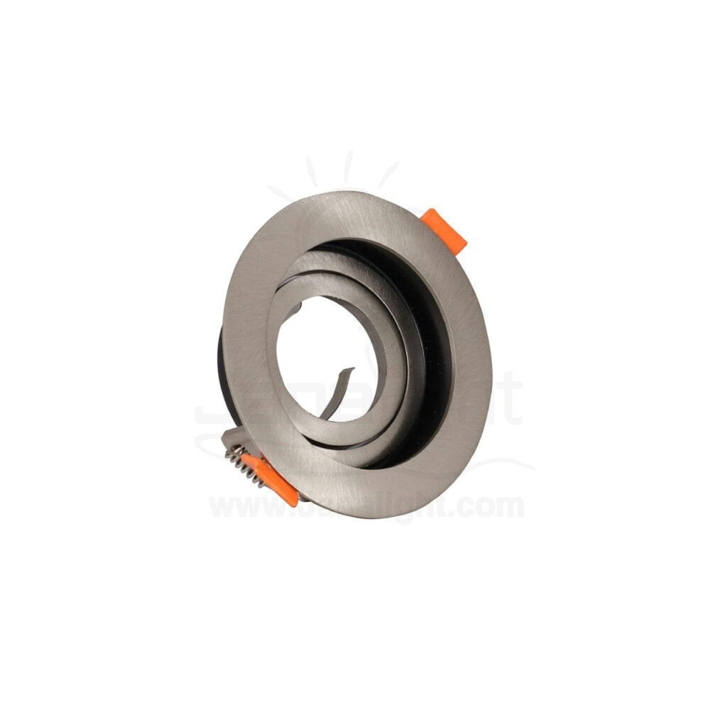 جسم سبوت لايت ميتال مدور غاطس فضي اسود Round Metallic Silver/Black SpotLight Frame