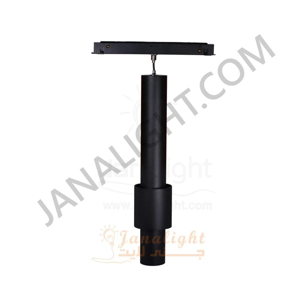 كشاف تراك لايت ماجنتك اسود دلاية سلندر 30سم 6وات 48V DC سمارت لايت 3 اضاءة ديمنج ابلكيشن FN 714 جنى لايت Track Profile Cylinder Pendant 6 watt 3 lights