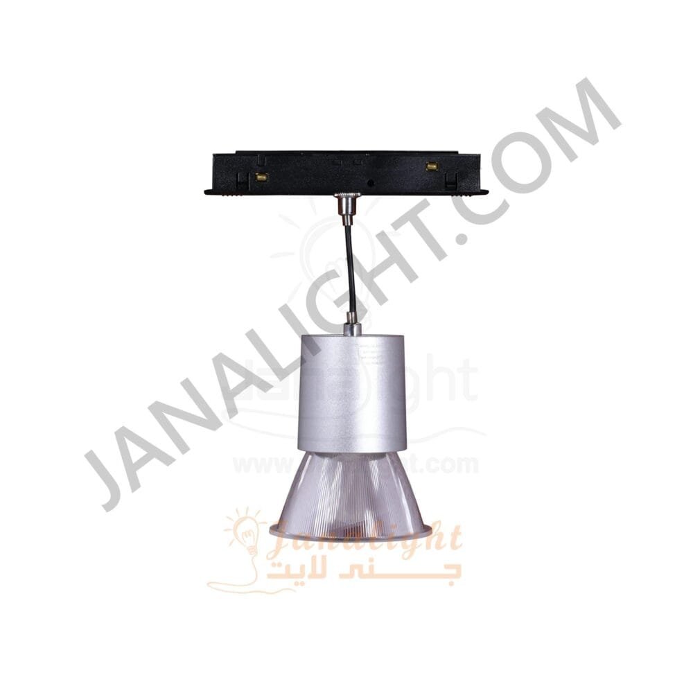 كشاف تراك لايت ماجنتك دلاية كريستال رمادي 6وات V DC48 سمارت لايت 3 اضاءة ديمنج ابلكيشن FN 715 جنى لايت Track Profile Cylinder Pendant gray 6 watt 3 lights