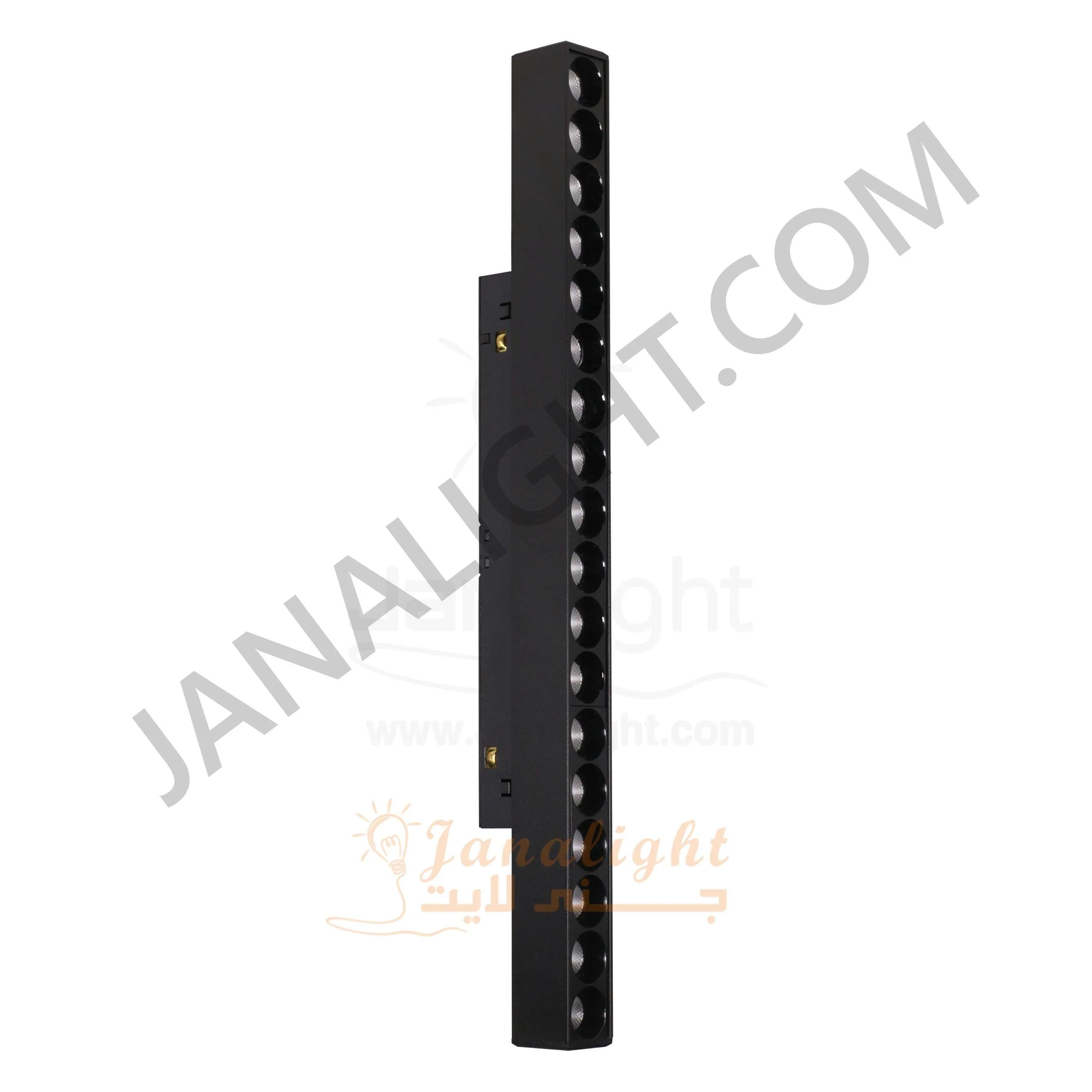 كشاف تراك لايت ماجنتك اسود مستطيل 18 عدسة جنى لايت Jn-730 وورم V-Dc48 18 وات 33 سم Magnetic Track Spotlight Cylindrical 18 Watt Black Warm