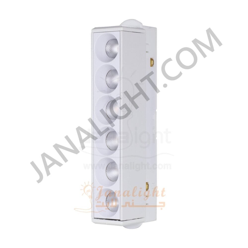 كشاف تراك لايت ماجنتك ابيض بروفايل مستطيل 6عدسة 6 وات 12سم وورم FN 707 جنى لايت magnetic track rectangular 6 watt white warm