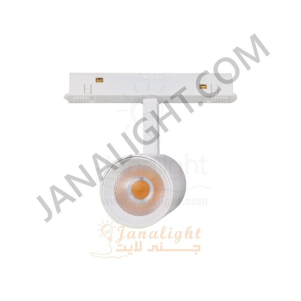 كشاف تراك لايت ماجنتك ابيض اسطواني 12وات عدسة V DC48 وورم JN 735 جنى لايت magnetic track spotlight cylindrical 12 watt white warm