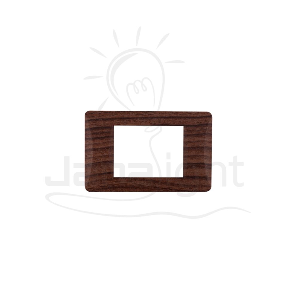 وش مضلع فورميكا جوزي SANSHE Formica walnut colour 3 gang screwless wall plate switch cover Sanshe