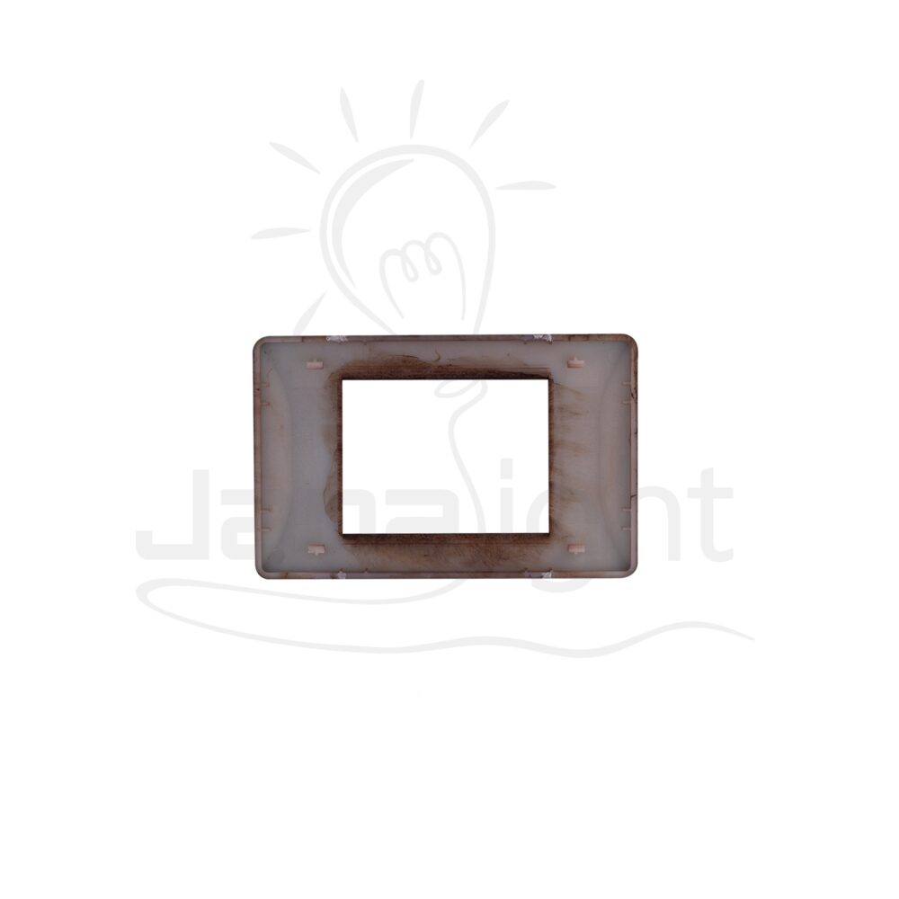 وش مضلع فورميكا جوزي SANSHE Formica walnut colour 3 gang screwless wall plate switch cover Sanshe