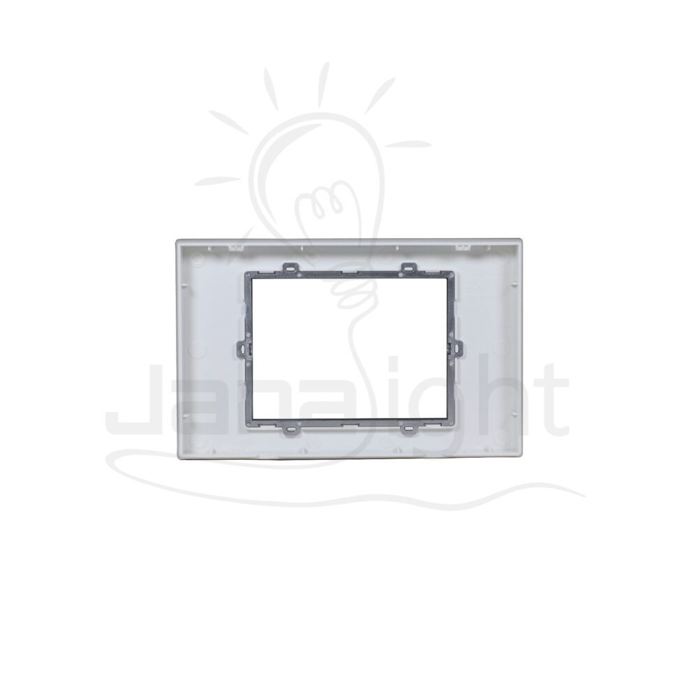 وش لينر ابيض اطار فضي OSA مربع White and silver frame 3 gang screwless wall plate switch cover OSA