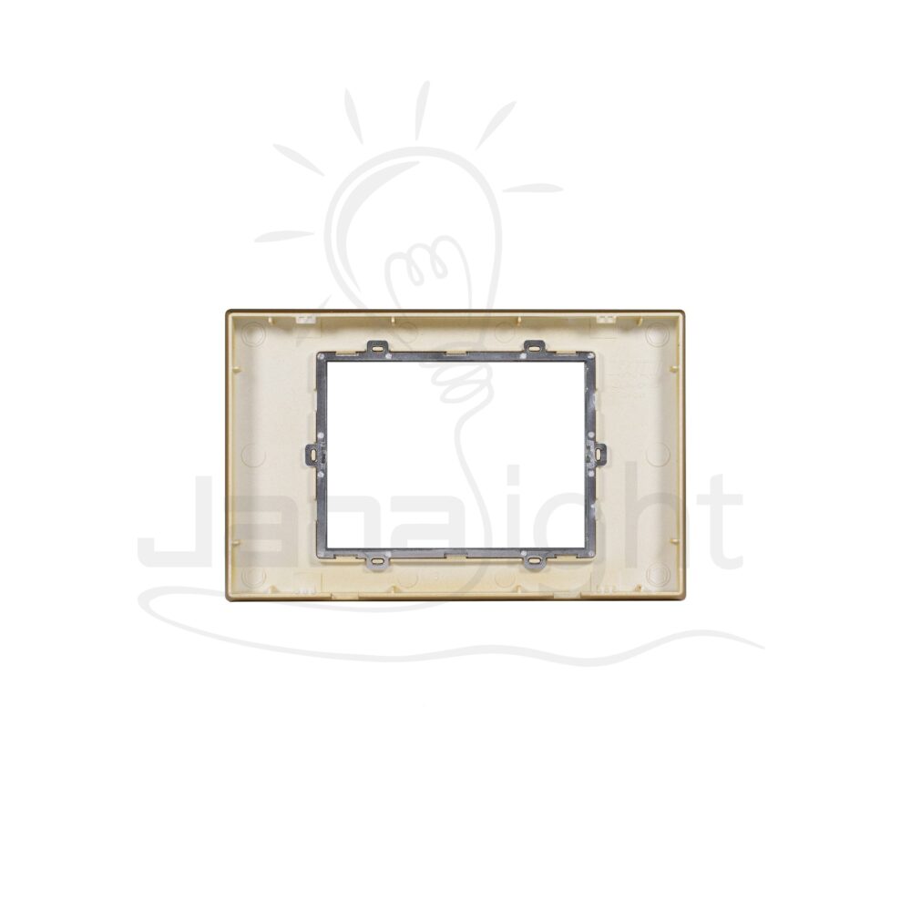 وش لينر شمباني اطار فضي OSA مربع Champagne and silver frame 3 gang screwless wall plate switch cover Sanshe