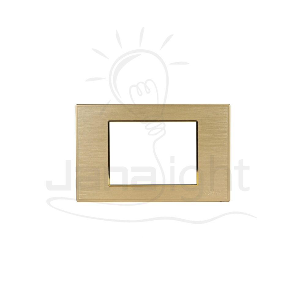 وش لينر شمباني اطار ذهبي OSA مربع Champagne and gold frame 3 gang screwless wall plate switch cover Sanshe