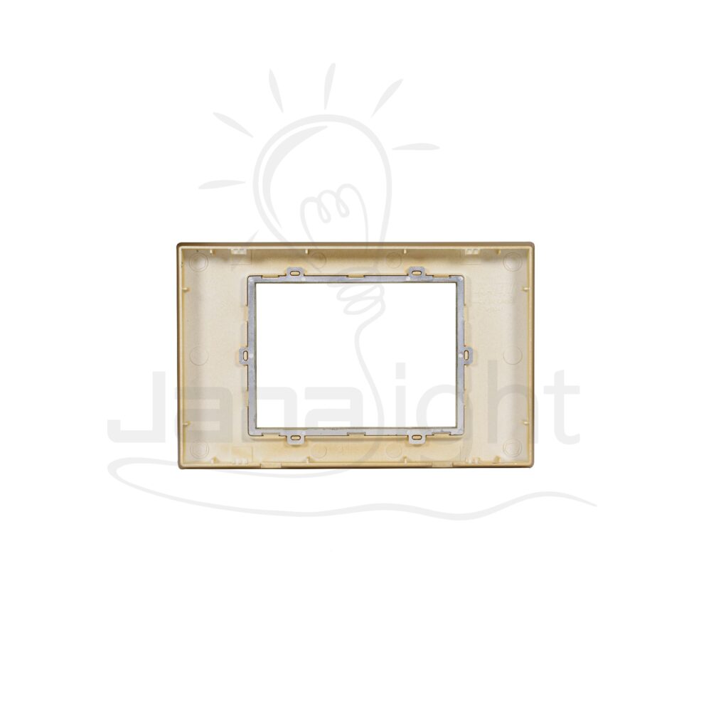 وش لينر شمباني اطار ذهبي OSA مربع Champagne and gold frame 3 gang screwless wall plate switch cover Sanshe