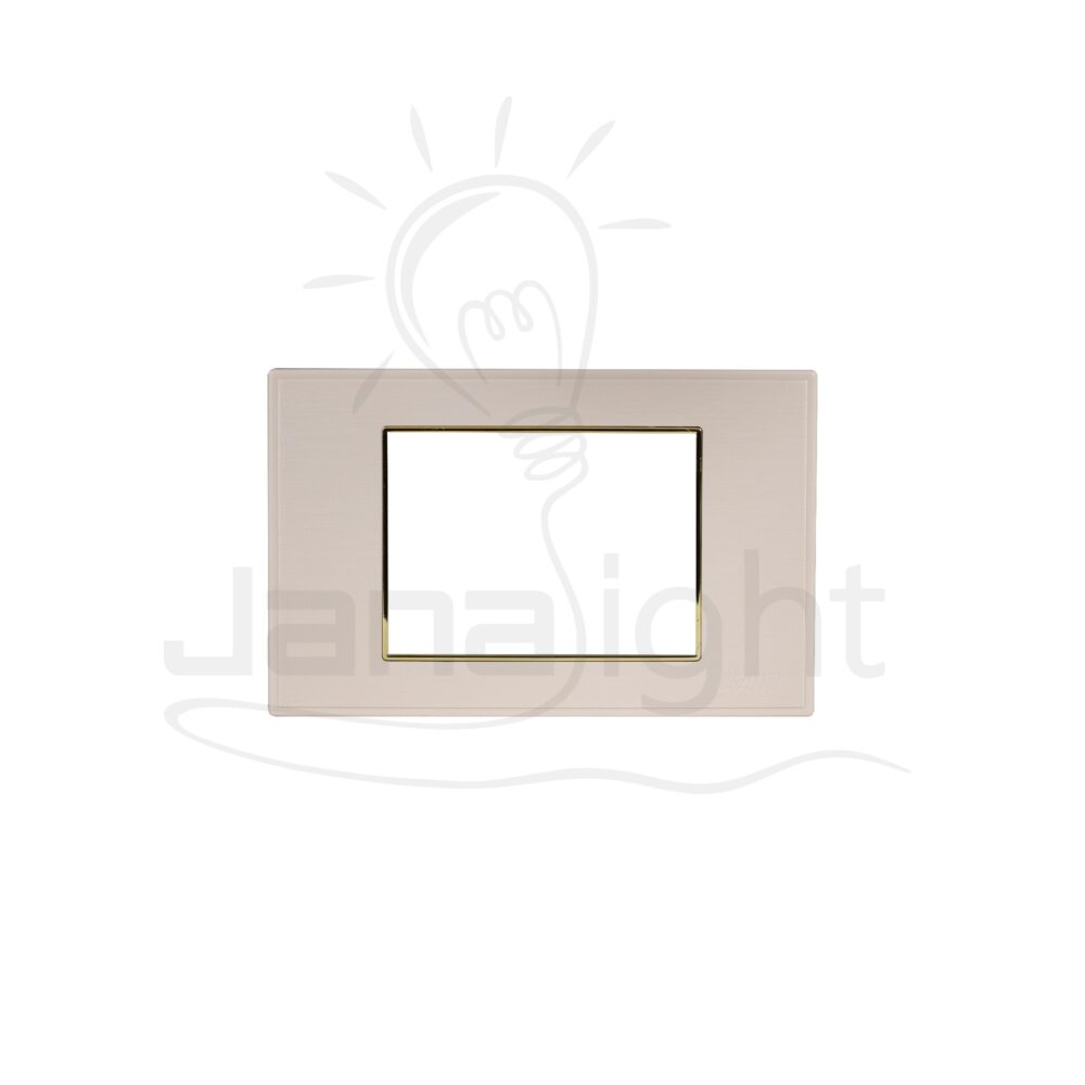 وش لينر بيج اطار ذهبي OSA مربع Beige and gold frame 3 gang screwless wall plate switch cover Sanshe