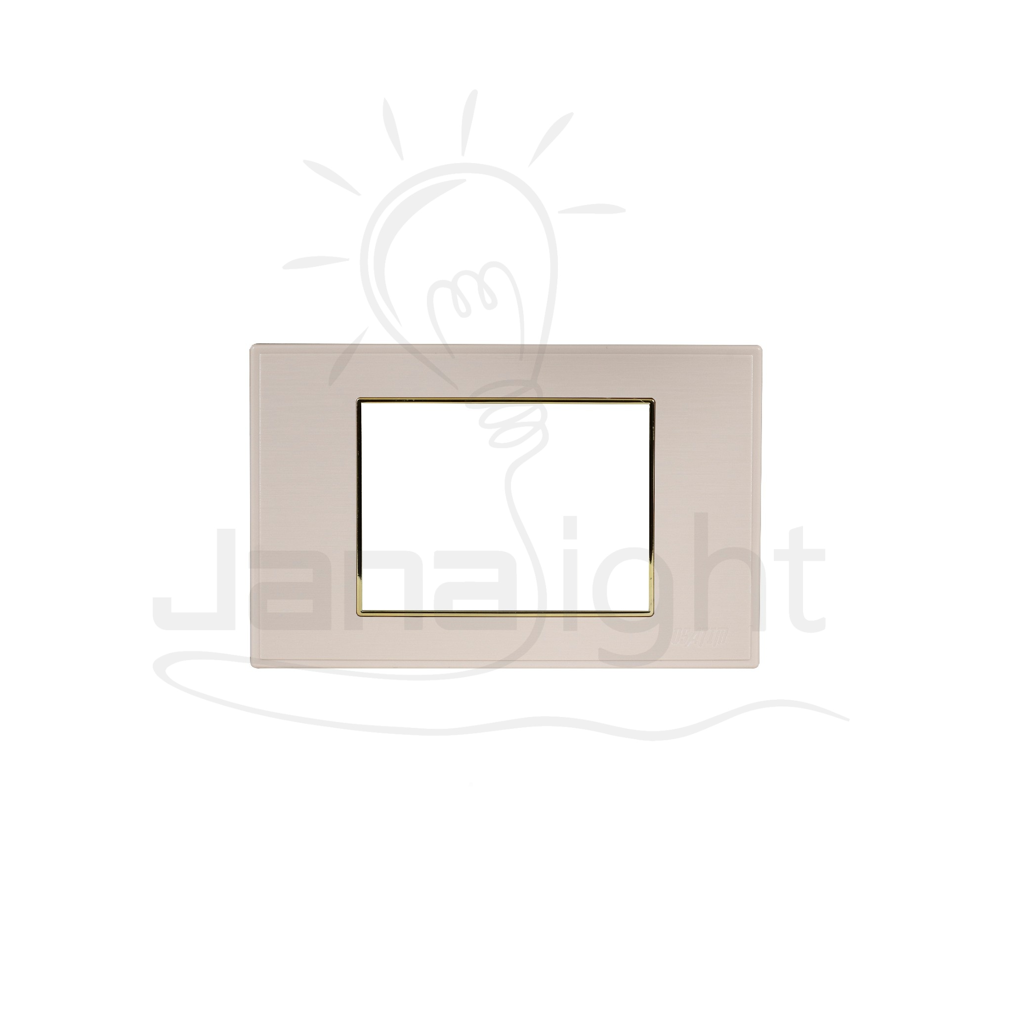 وش لينر بيج اطار ذهبي OSA مربع Beige and gold frame 3 gang screwless wall plate switch cover Sanshe