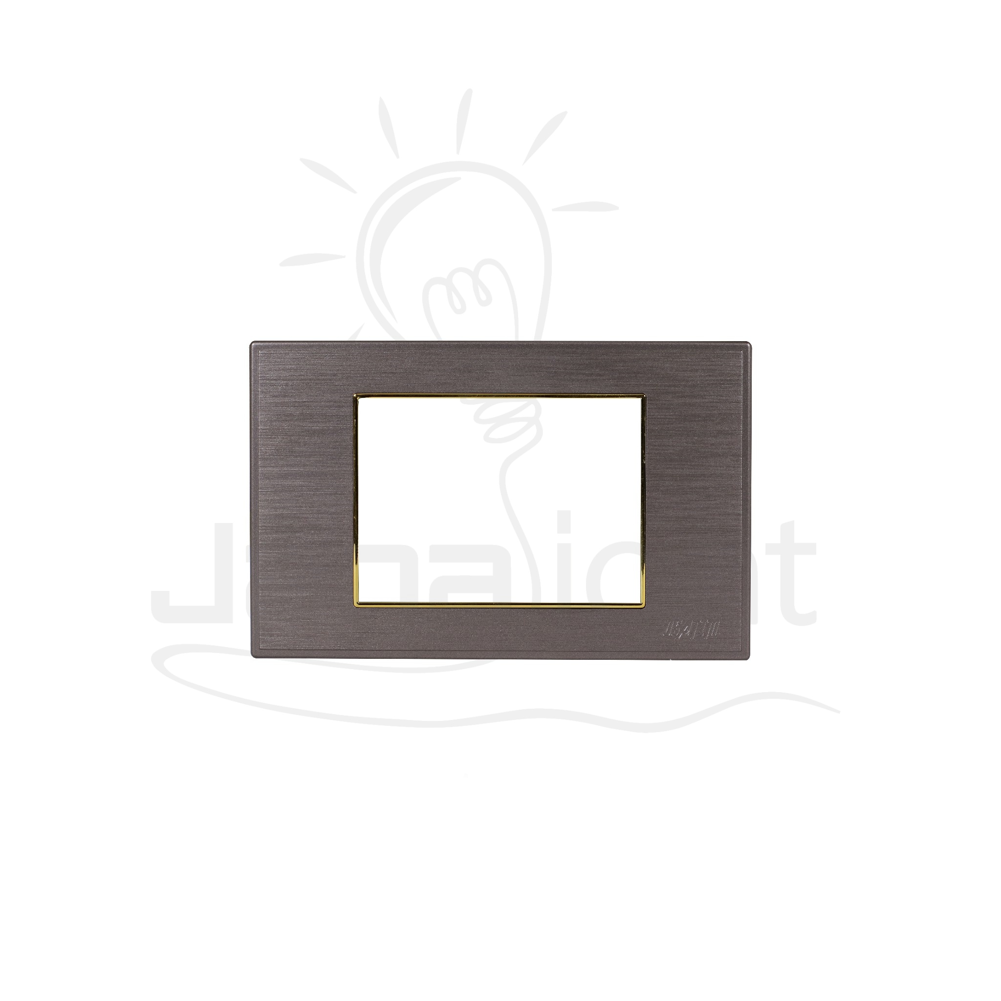 وش لينر بني اطار ذهبي OSA مربع Brown and gold frame 3 gang screwless wall plate switch cover Sanshe