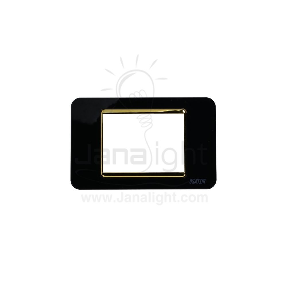 وش اكرليك اسود وذهبي OSA بومبي Osa 3 gang screwless black and gold acrylic wall plate switch cover