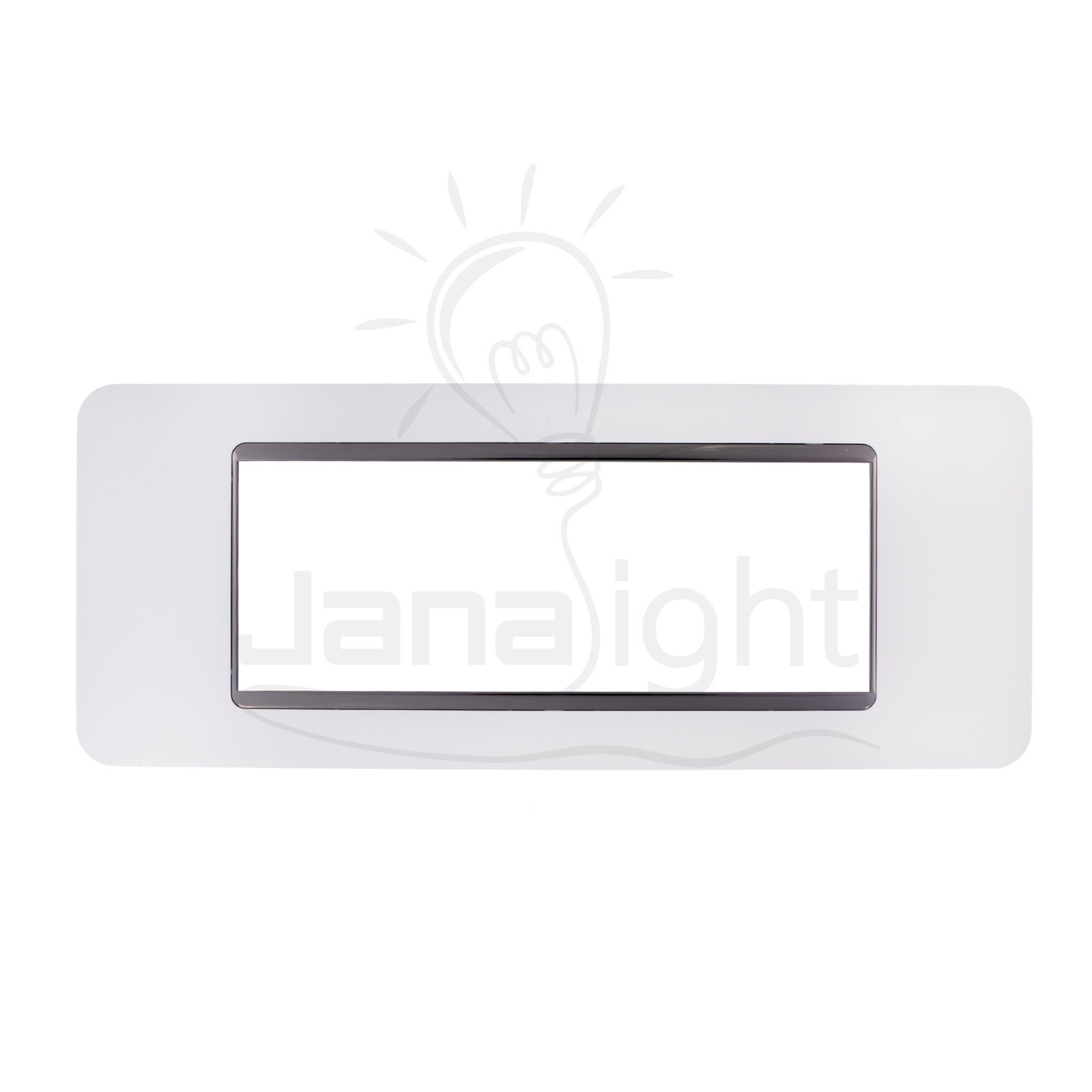 وش فلات سداسي ابيض واسود OSA بومبي White and black frame 6 gang screwless wall plate switch cover OSA