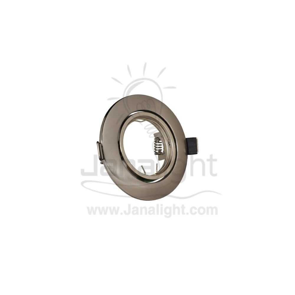 سبوت لايت خفيف متحرك فضي مط pivoting round recessed light matt silver frame spotlight 9cm