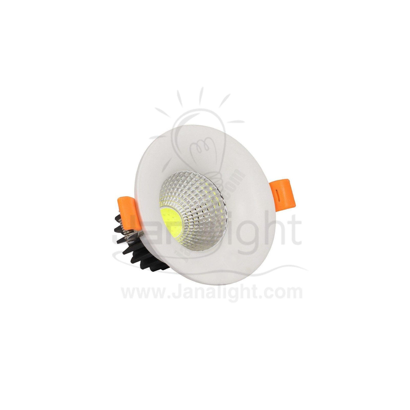 سبوت لايت 7 وات ابيض ابيض COB مجوف round deep cob led recessed white body spotlight 7 watt