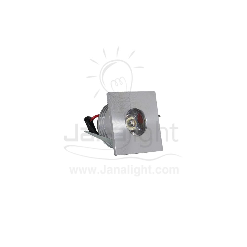 سبوت زر ميتال مربع وورم فضي 1.5 وات لد square small silver led recessed spotlight 1.5 watt 103015353(1)