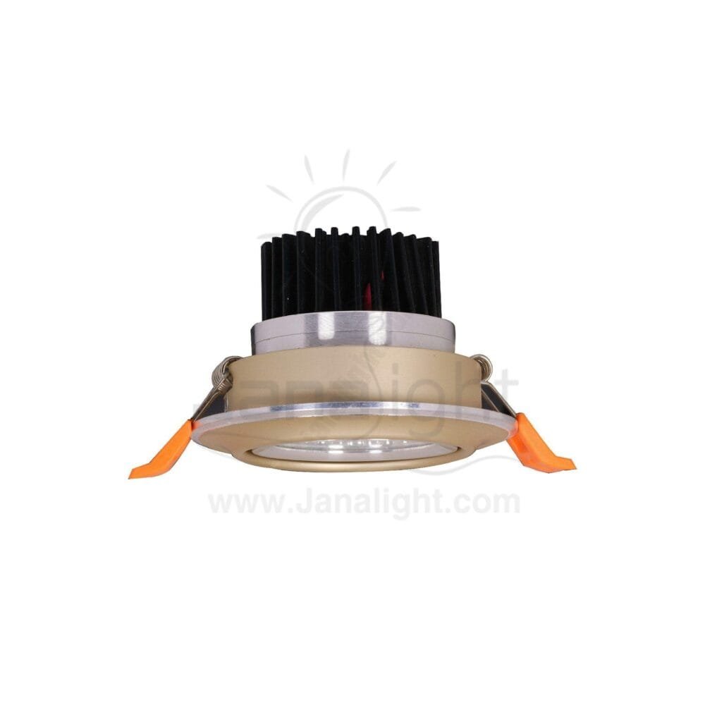 سبوت 5 وات 7سم شمباني فريم فضي وورم COB كريستال recessed round spotlight gray body color with silver ring