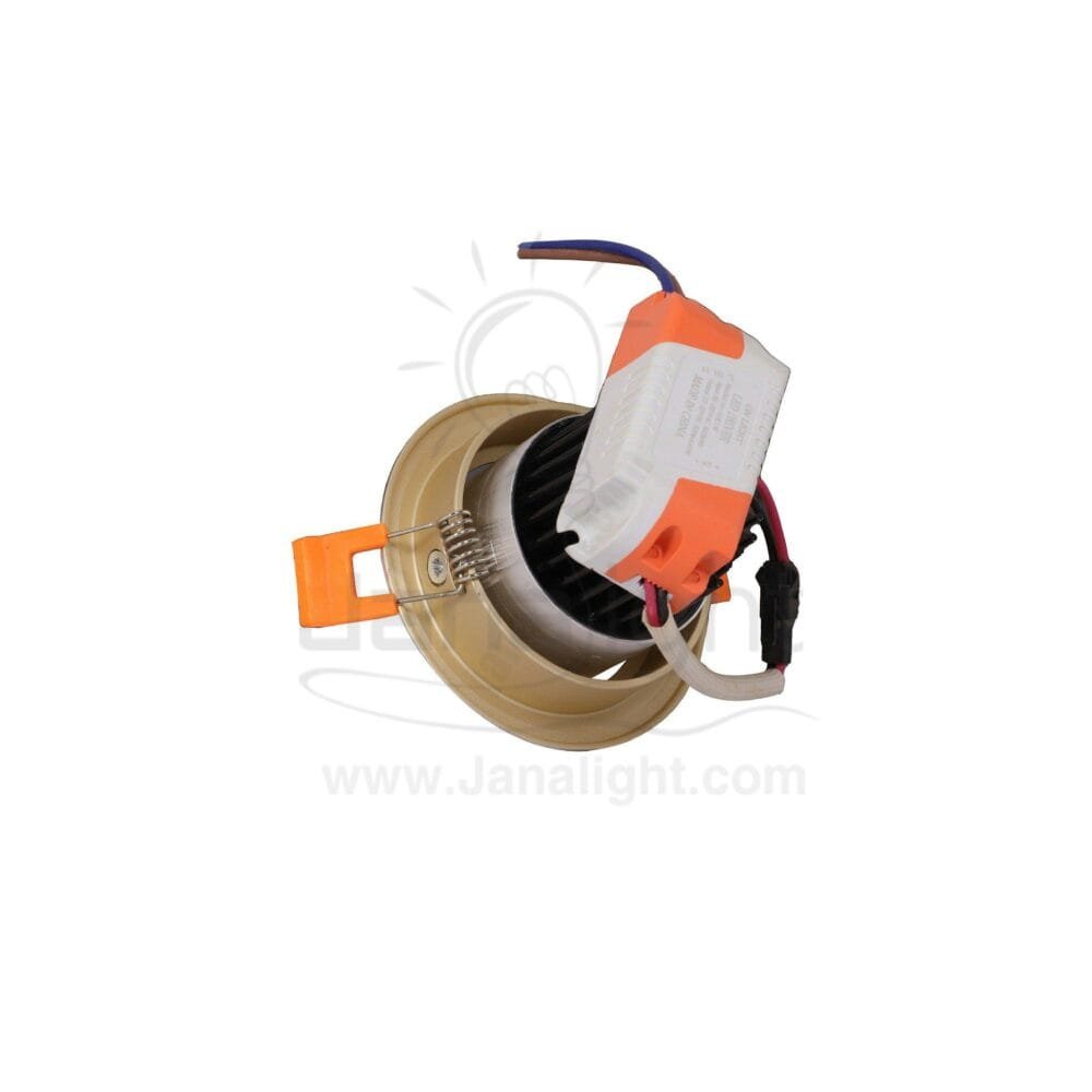 سبوت 5 وات 7سم شمباني فريم فضي وورم COB كريستال recessed round spotlight gray body color with silver ring