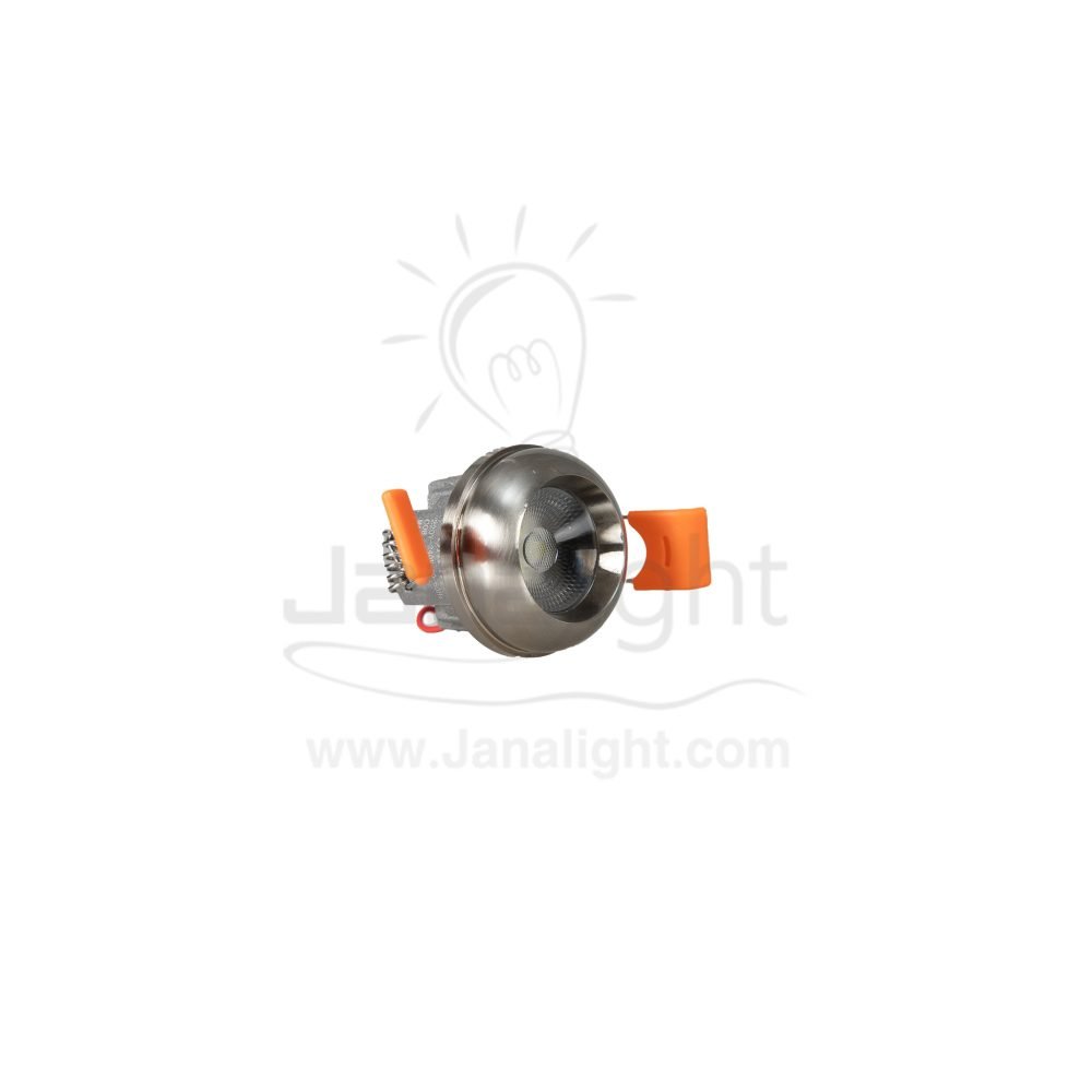 سبوت زر لد 3 وات COB تفاحة فضي لامع ابيض ring apple led mini spot light 3 watt