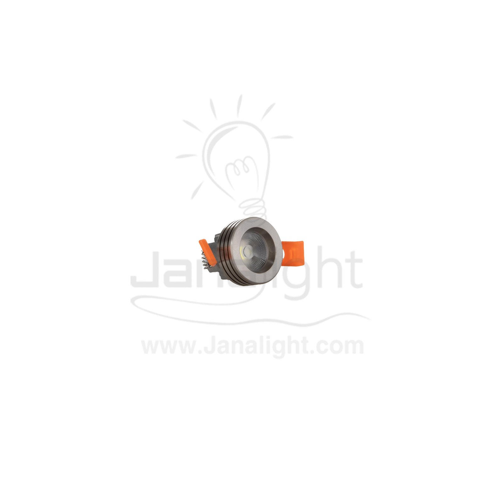 سبوت زر لد 3 وات COB شفرات فضي مط ابيض Mini led downlight 3 watt with side striated