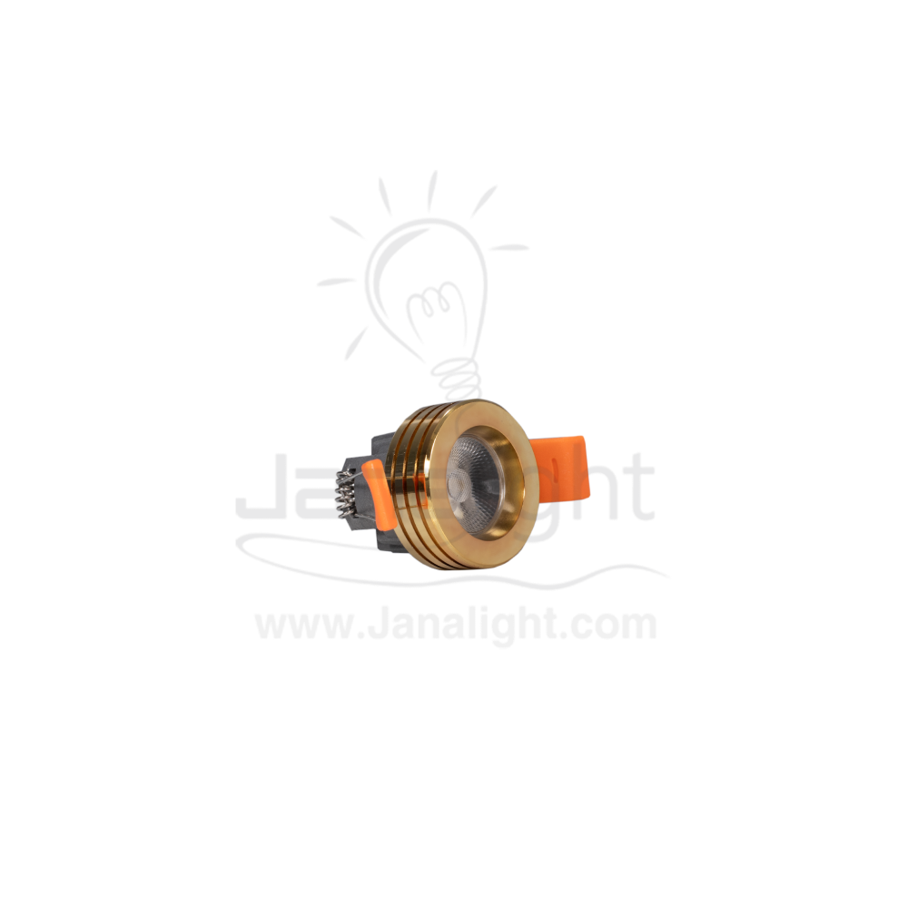 سبوت زر لد 3 وات COB شفرات ذهبي لامع وورم mini led downlight 3 watt with side striated 103015425(1)