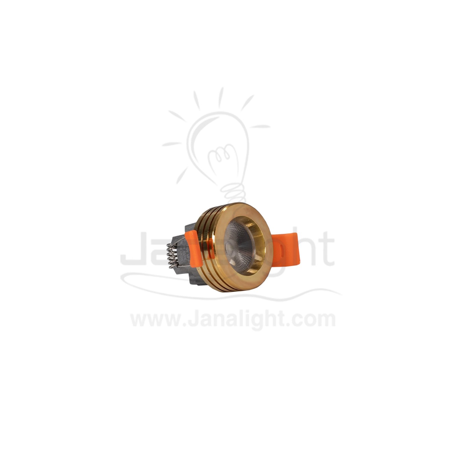 سبوت زر لد 3 وات COB شفرات ذهبي لامع ابيض mini led downlight 3 watt with side striated 103015426(1)