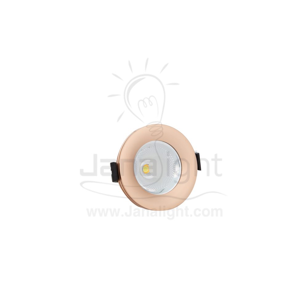 سبوت لد 5 وات COB شفرات ذهبي 3 لون Recessed spotlight triple light colors with side striated gold 9 cm