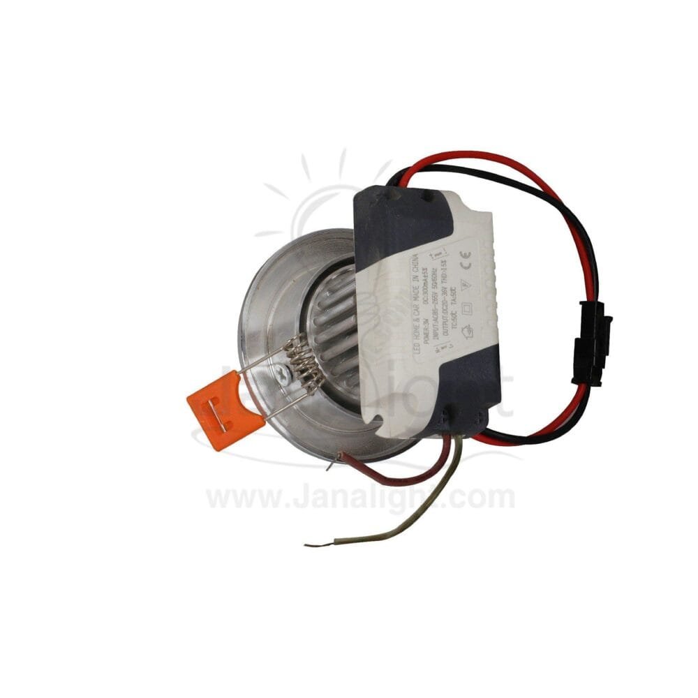 سبوت 5 وات 5سم فضي وورم COB غاطس pivoting round recessed silver led spotlight 5 watt